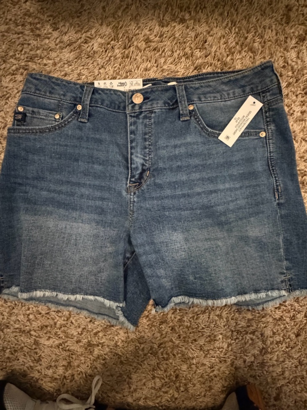 Seven7 Blue Fray Hem Denim Shorts
